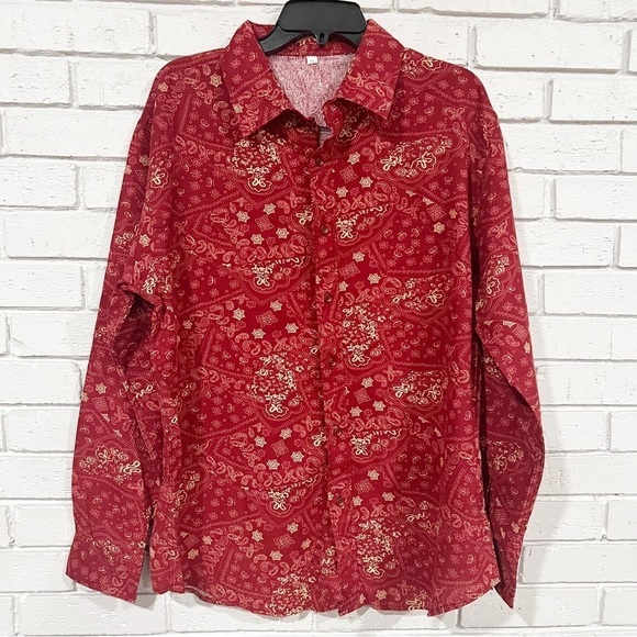 Other - Unbranded‎ Men’s Red Patterned Shirt